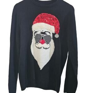 Angelo Litrico Santa Claus Ugly Sweater Women Lg Sparkling Embellished Christmas